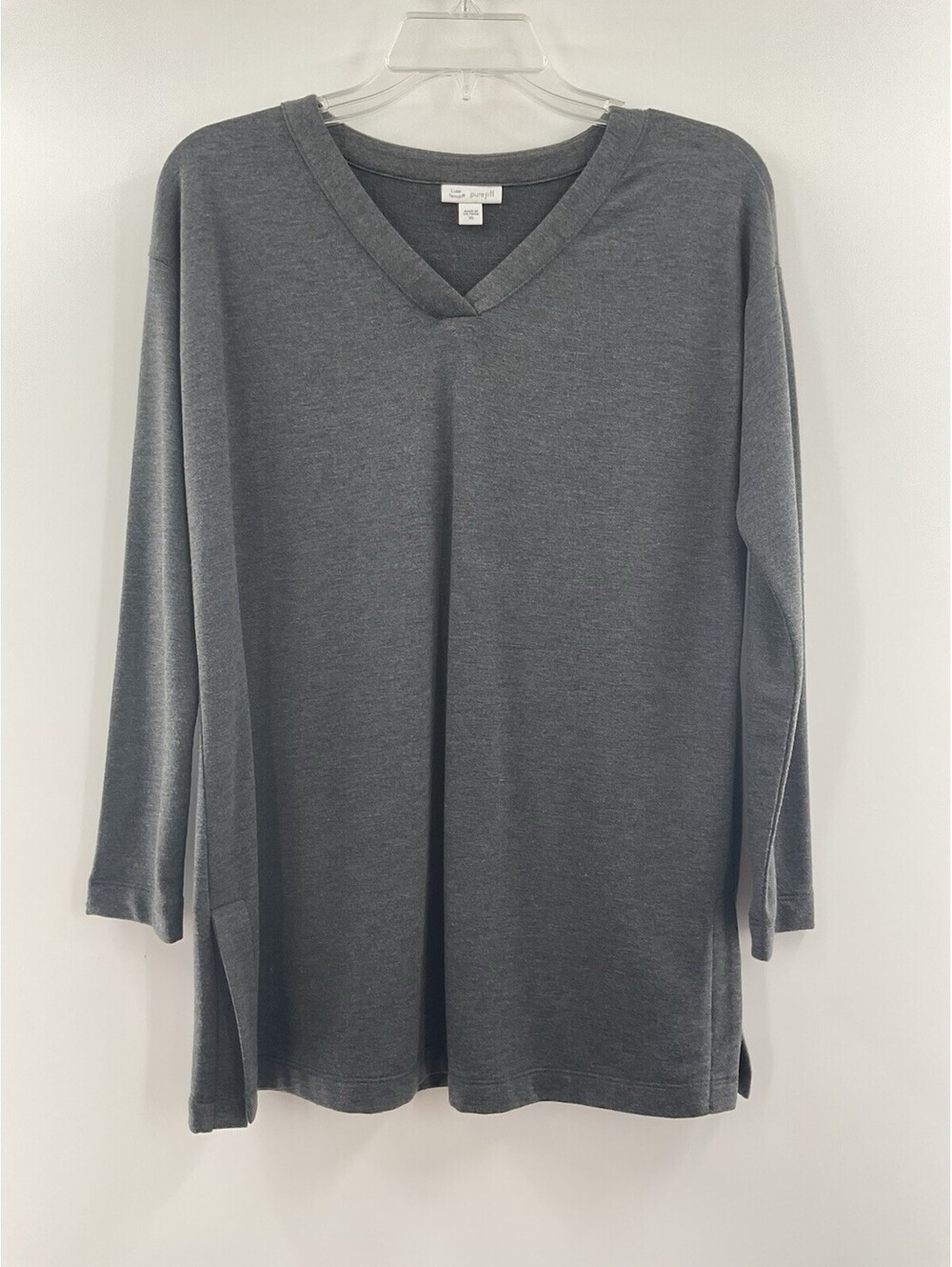 Pure Jill Luxe Tencel Women’s extra small V-neck casual shirt gray 091
